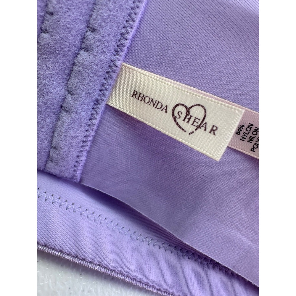 Rhonda Shear 2Pk Molded Cup Bra L Black Zebra Orchid Purple Wireless Comfort - Picture 16 of 16